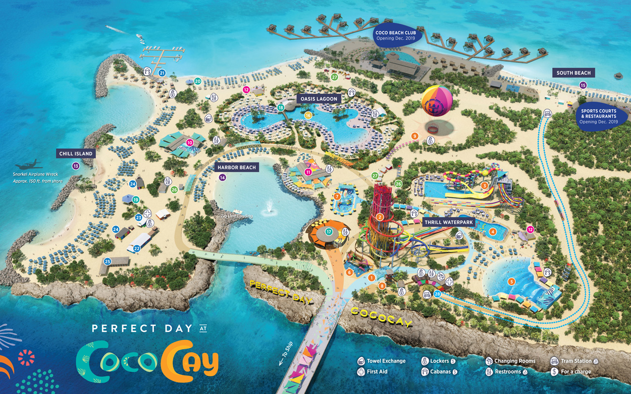 Coco cay island map